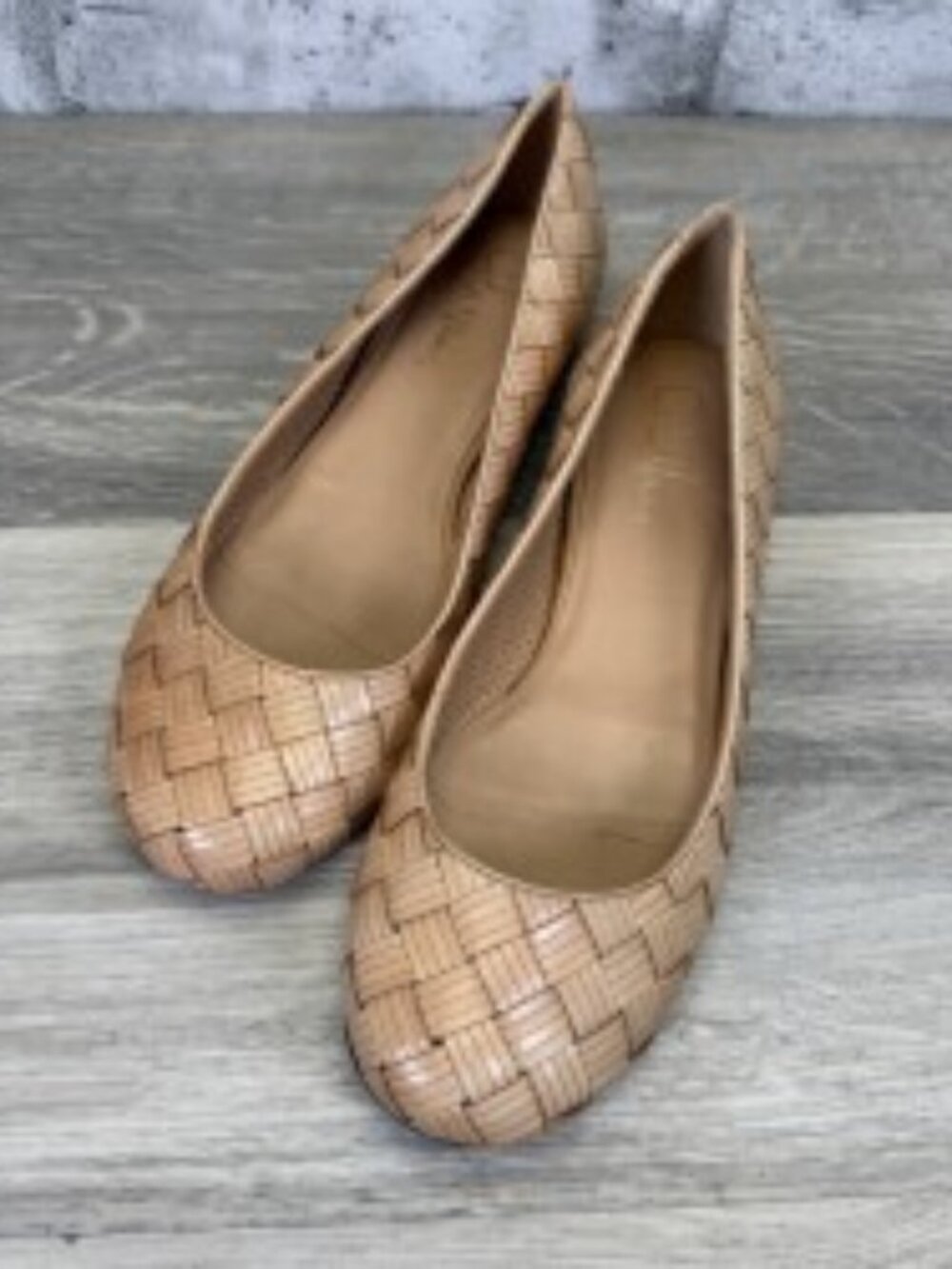 Cole Haan Nike Air Tan Woven Leather Flats Shoes 7B